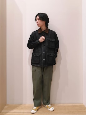 「カーキ」｜「アイテム（その他アウター）」を使った、takataさん（メンズ・173cm）の秋コーディネート