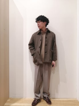 「ITEMS URBANRESEARCH（アイテムズ アーバンリサーチ）のアイテム（ステンカラーコート）」を使った、takataさん（メンズ・173cm）の冬コーディネート