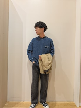 「アイテム（カバーオール）」を使った、takataさん（メンズ・173cm）の秋コーディネート