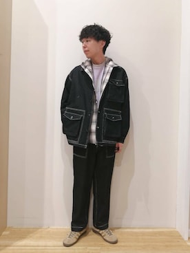 「セットアップ」｜「アイテム（その他アウター）」を使った、takataさん（メンズ・173cm）の春コーディネート