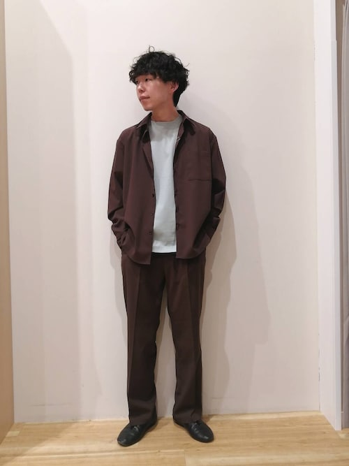 『セットアップ対応』ヨウリュウレギュラーカラー長袖シャツ