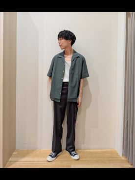 「ITEMS URBANRESEARCH（アイテムズ アーバンリサーチ）の『セットアップ対応』Linen Blend Trousers（その他パンツ）」を使った、takataさん（メンズ・173cm）の夏コーディネート