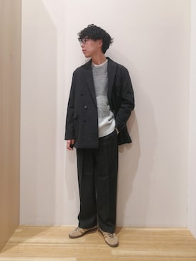 「ベーシック/トラッド」｜「アイテム（その他アウター）」を使った、takataさん（メンズ・173cm）の冬コーディネート
