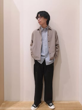 「レイヤード」｜「アイテム（その他アウター）」を使った、takataさん（メンズ・173cm）の秋コーディネート