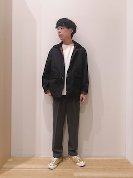 「ハンティングジャケット」｜「アイテム（ミリタリージャケット）」を使った、takataさん（メンズ・173cm）の秋コーディネート
