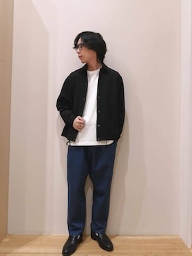 「レイヤード」｜「アイテム（その他アウター）」を使った、takataさん（メンズ・173cm）の秋コーディネート