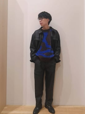 「レイヤード」｜「アイテム（その他アウター）」を使った、takataさん（メンズ・173cm）の秋コーディネート
