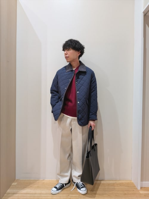 セール】襟コーデュロイ 中綿キルティングジャケット（ダウン