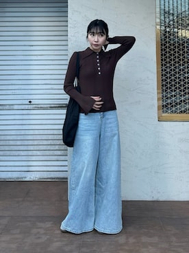 「CLANE（クラネ）のアイテム（バッグ）」を使った、Mamiさん（レディース・162cm）の冬コーディネート