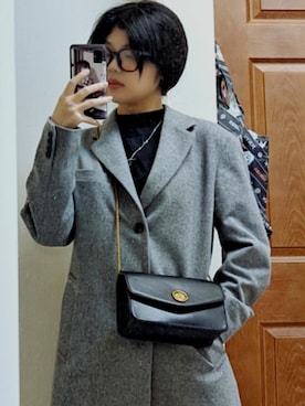 「GU（ジーユー）のアイテム（トレンチコート）」を使った、yijunさん（レディース・158cm）の冬コーディネート