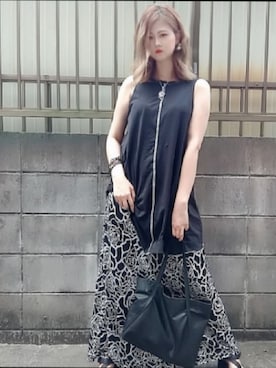 「Re:make（リメイク）のアイテム（トップス）」を使った、曖舞mineさん（レディース・159cm）の夏コーディネート
