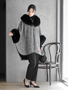 「アイテム（ポンチョ）」を使った、rps_freakさん（レディース・164cm）の秋コーディネート