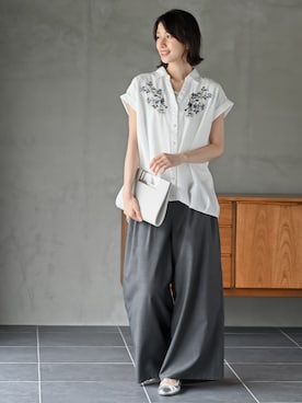 「アイテム（セットアップ、グレー系）」を使った、rps_freakさん（レディース・164cm）の夏コーディネート