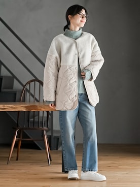 「アイテム（ノーカラージャケット）」を使った、rps_freakさん（レディース・164cm）の秋コーディネート