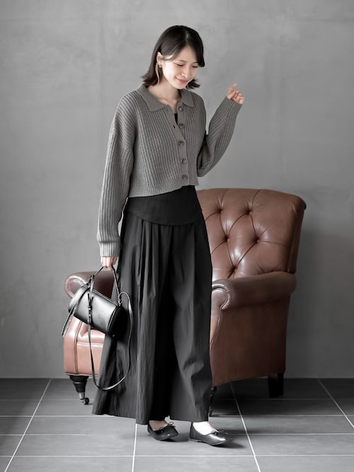 襟付きニットショートカーディガン（カーディガン/ボレロ）｜rps