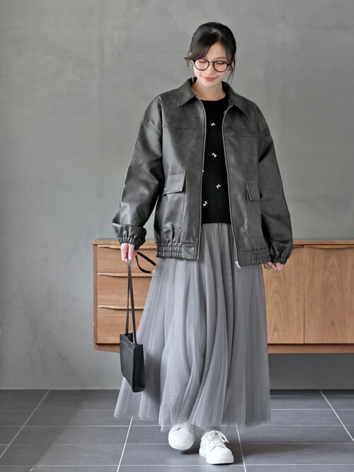 フェイクレザーステンカラーブルゾン（ブルゾン）｜rps（アール