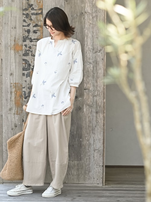 ブーケ刺繍7分袖ブラウス（シャツ/ブラウス）｜rps（アール