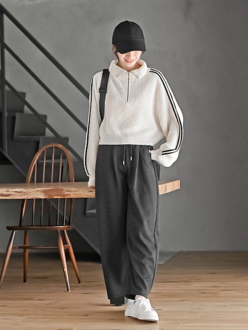 ライン入りハーフZIPニットプルオーバー（ニット/セーター）｜rps