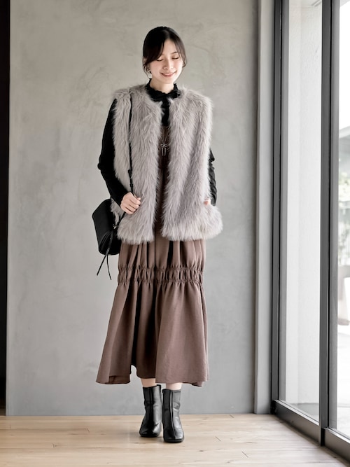 ロングフェイクファーベスト（ベスト）｜rps（アールピーエス）の