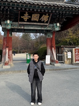 「ADER error（アーダーエラー）のアイテム」を使った、greedyforchipsさん（レディース・155cm）の冬コーディネート