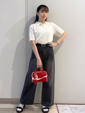「アイテム（キーホルダー）」を使った、ゆたさん（レディース・155cm）の夏コーディネート