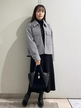 「アイテム（ブローチ/コサージュ）」を使った、ゆたさん（レディース・155cm）の秋コーディネート