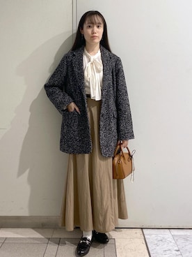 「ROPE' PICNIC（ロペピクニック）のフィブリルマーメイドフレアスカート（スカート）」を使った、ゆたさん（レディース・155cm・20代）の秋コーディネート