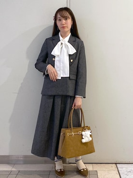 「アイテム（バレッタ/ヘアクリップ）」を使った、ゆたさん（レディース・155cm）の秋コーディネート