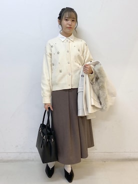 「アイテム（ダッフルコート）」を使った、ゆたさん（レディース・155cm）の冬コーディネート