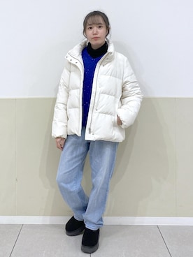 「体型カバー」｜「アイテム（ジャケット/アウター）」を使った、ゆたさん（レディース・155cm）の冬コーディネート