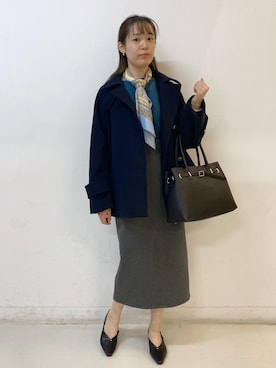 「アイテム（バンダナ/スカーフ）」を使った、ゆたさん（レディース・155cm）の秋コーディネート