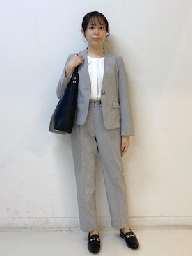 ROPE' PICNICのノーカラージャケットを使った人気ファッション