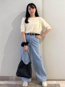 「アイテム（シュシュ）」を使った、ゆたさん（レディース・155cm）の夏コーディネート