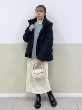 「アイテム（ダウンジャケット/コート）」を使った、ゆたさん（レディース・155cm・20代）の冬コーディネート