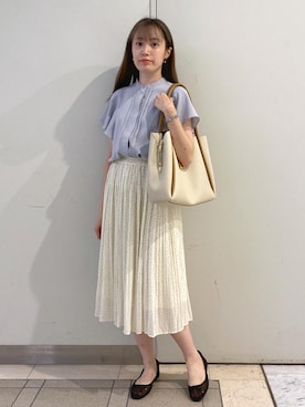 「アイテム（バレエシューズ）」を使った、ゆたさん（レディース・155cm）の夏コーディネート