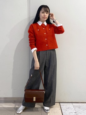 「アイテム（バレエシューズ）」を使った、ゆたさん（レディース・155cm）の秋コーディネート