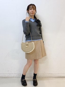 「ROPE' PICNIC（ロペピクニック）のアイテム（スカート）」を使った、ゆたさん（レディース・155cm）の秋コーディネート