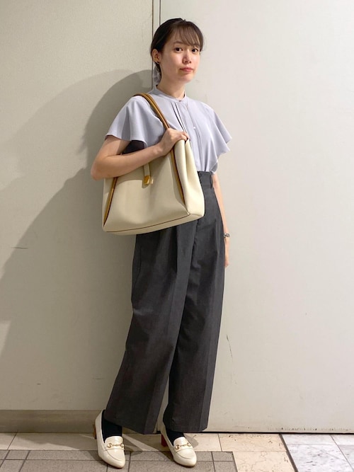 ロペ　ベージュ ワイドチノパンツ 新品　今期秋冬物 セール】【UVカット・接触冷感】タックチノワイドパンツ