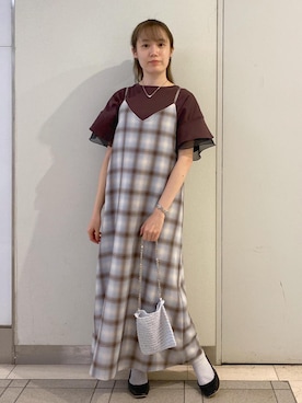 「アイテム（シュシュ）」を使った、ゆたさん（レディース・155cm）の夏コーディネート