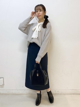 「ROPE' PICNIC（ロペピクニック）のアイテム（スカート）」を使った、ゆたさん（レディース・155cm）の秋コーディネート