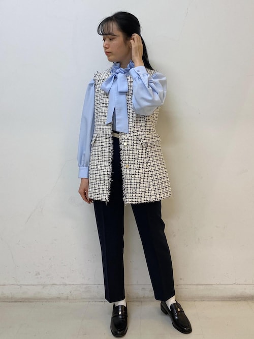 WEB限定】ツイード金ボタンジレベスト/セレモニー対応・リンクコーデ