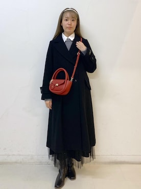 「アイテム（チェスターコート）」を使った、ゆたさん（レディース・155cm・20代）の冬コーディネート