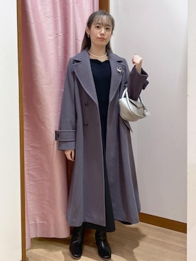 「アイテム（ブローチ/コサージュ）」を使った、ゆたさん（レディース・155cm）の冬コーディネート