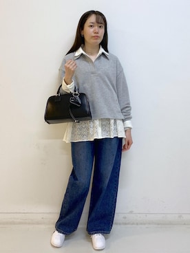 「ROPE' PICNIC（ロペピクニック）のアイテム（シャツ/ブラウス）」を使った、ゆたさん（レディース・155cm）の春コーディネート
