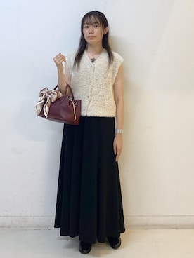 「ROPE' PICNIC（ロペピクニック）のアイテム（スカート）」を使った、ゆたさん（レディース・155cm）の秋コーディネート