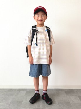 「devirock（デビロック）のアイテム」を使った、mitsu_taiさん（キッズ・120cm）の夏コーディネート