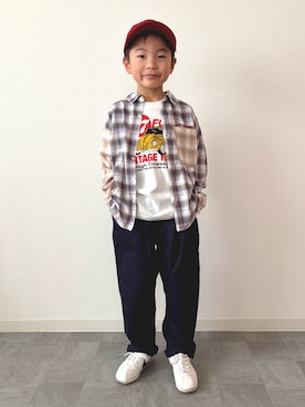 「DRC branshes（ディーアールシーブランシェス）のアイテム」を使った、mitsu_taiさん（キッズ・120cm）の春コーディネート