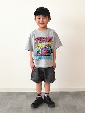 「NEW BALANCE（ニューバランス）の＜New Balance＞578 スニーカー / キッズ   17cm-21cm（スニーカー、ブラック系）」を使った、mitsu_taiさん（キッズ）の春コーディネート
