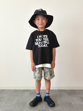 「devirock（デビロック）のアイテム（パンツ）」を使った、mitsu_taiさん（キッズ・120cm）の春コーディネート