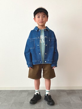 「p.premier（ピードットプルミエ）のアイテム」を使った、mitsu_taiさん（キッズ・120cm）の春コーディネート